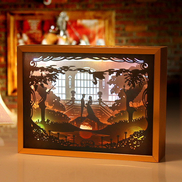 Paper Cut Light Box 3d Shadow Box Led Night Light Photo Picture Frame -  Frame - AliExpress